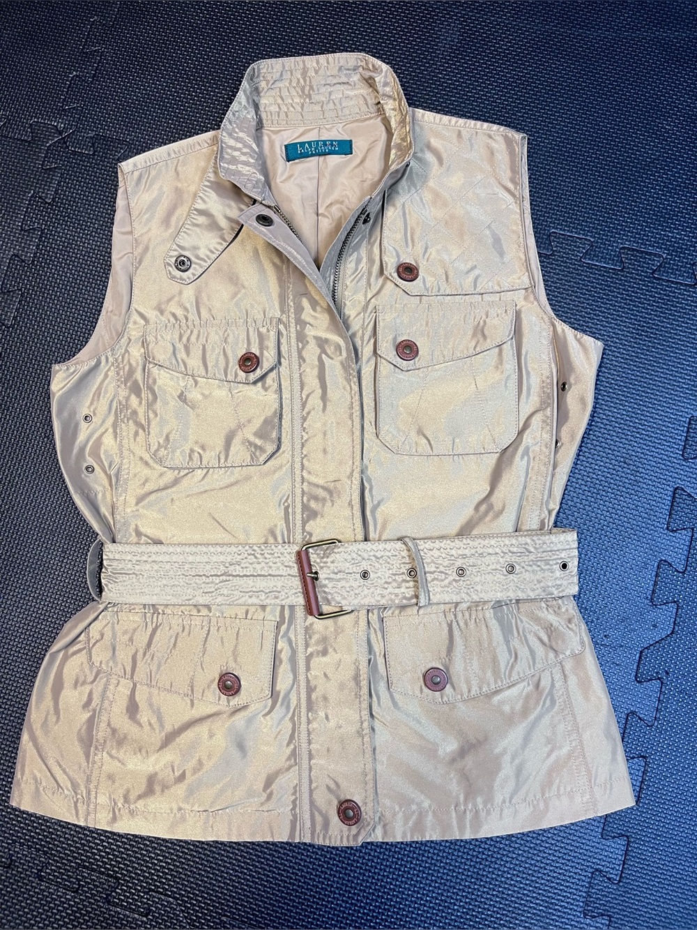 Ralph Lauren Beige Belted Utility Vest